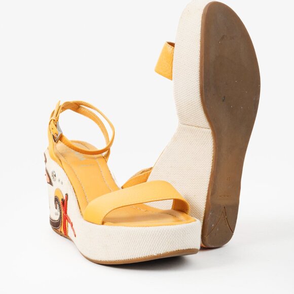 Prada Yellow Platform Beach Theme Appliqué Espadrille Sandals - Picture 4 of 12